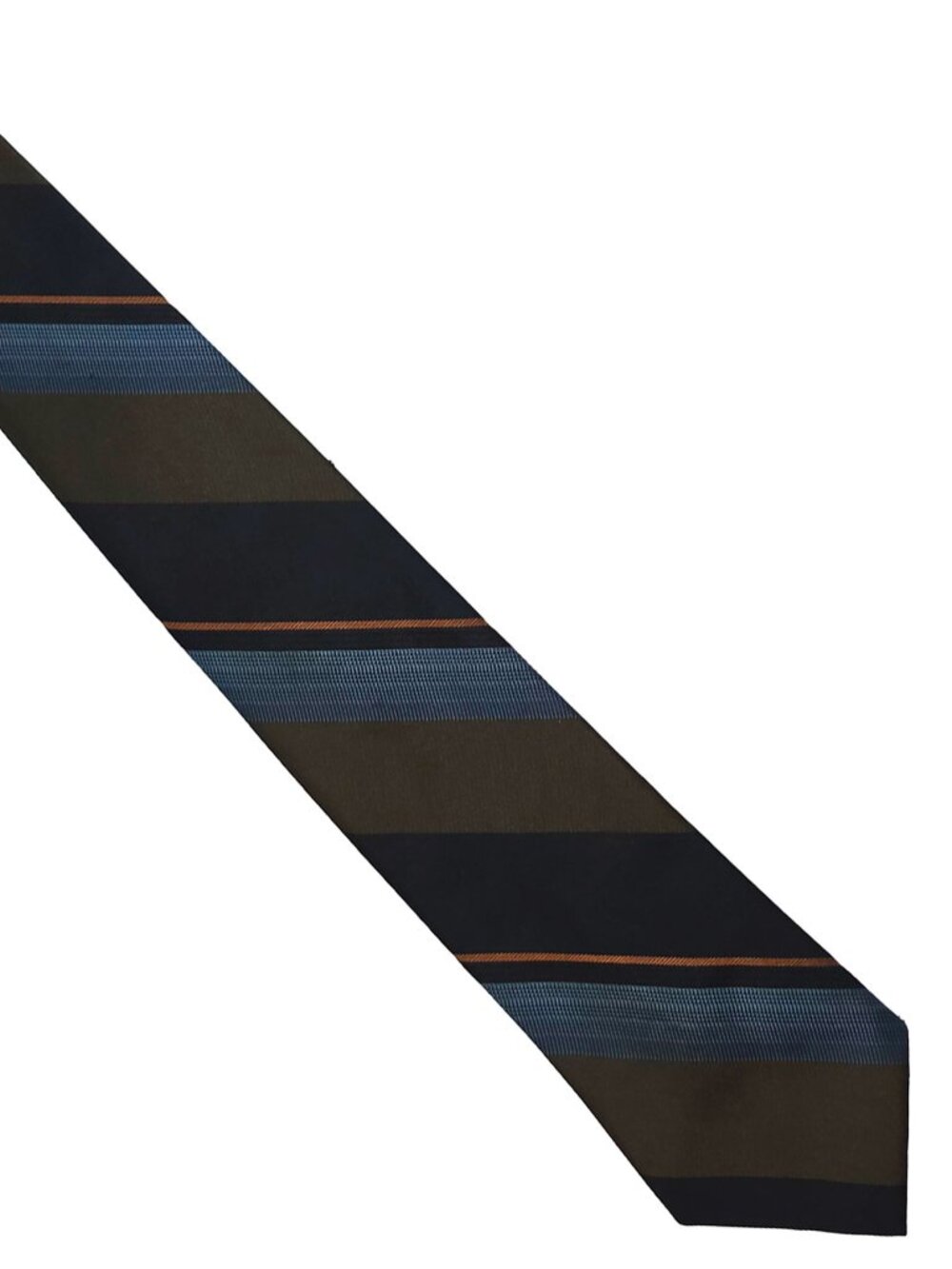 Vtg Superba Duelle Brown Black Blue Stripe Polyester Tie Necktie 2.75 x 53